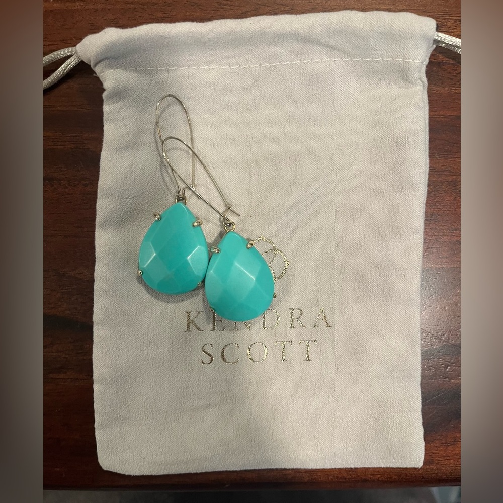 Kendra Scott Allison turquoise teal dangle earrings